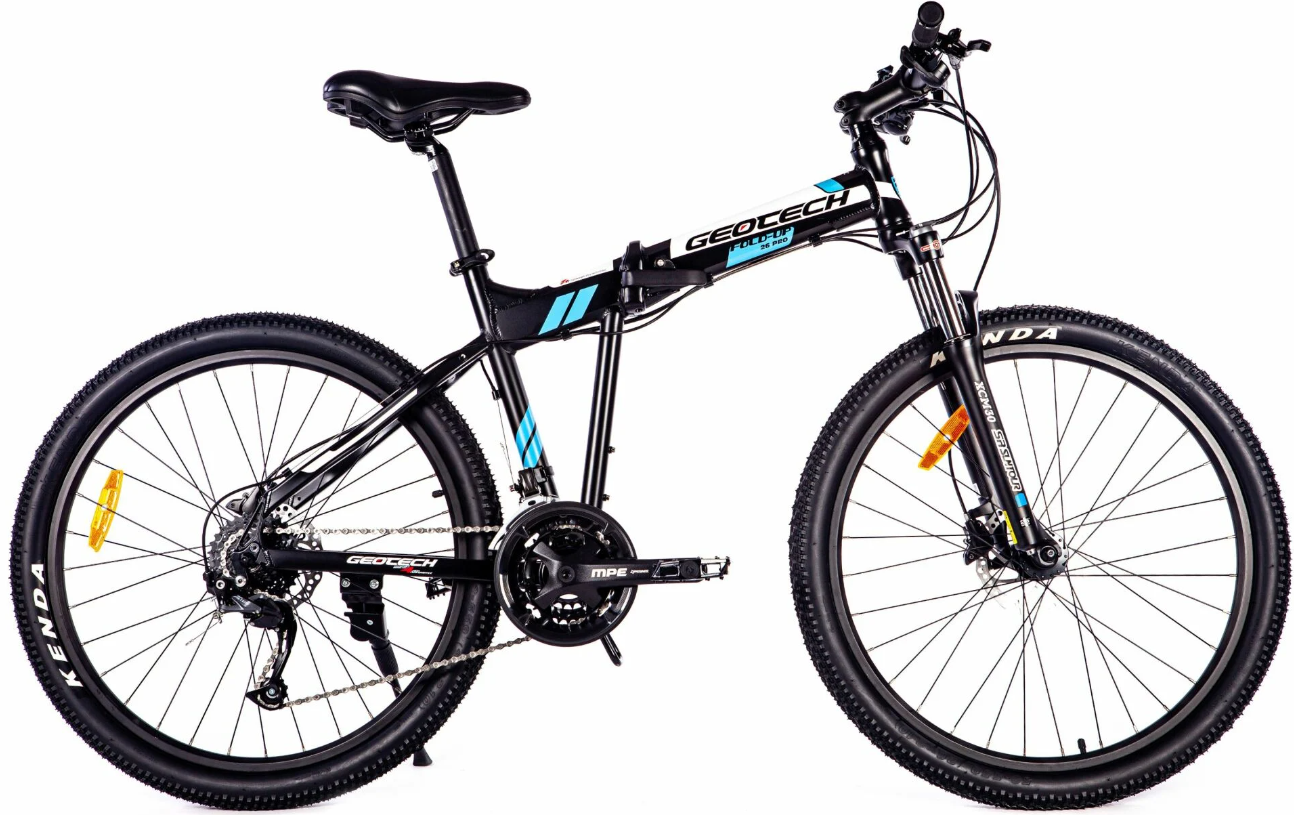 Geotech Fold Up 26 Jant Katlanır Bisiklet Mekanik disc fren 27 vites 45cm siyah-mavi beyaz
