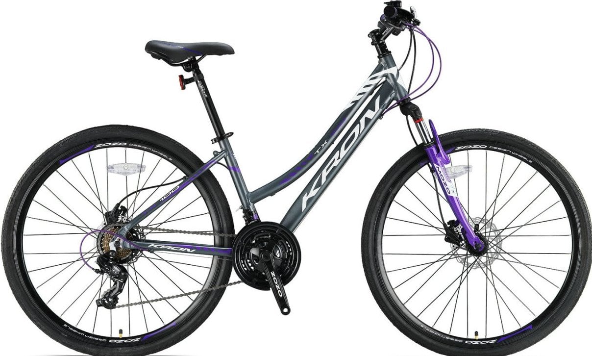 Kron TX75 Lady 28 Jant Trekking Bisiklet Mat Füme Mor Gri 38 cm