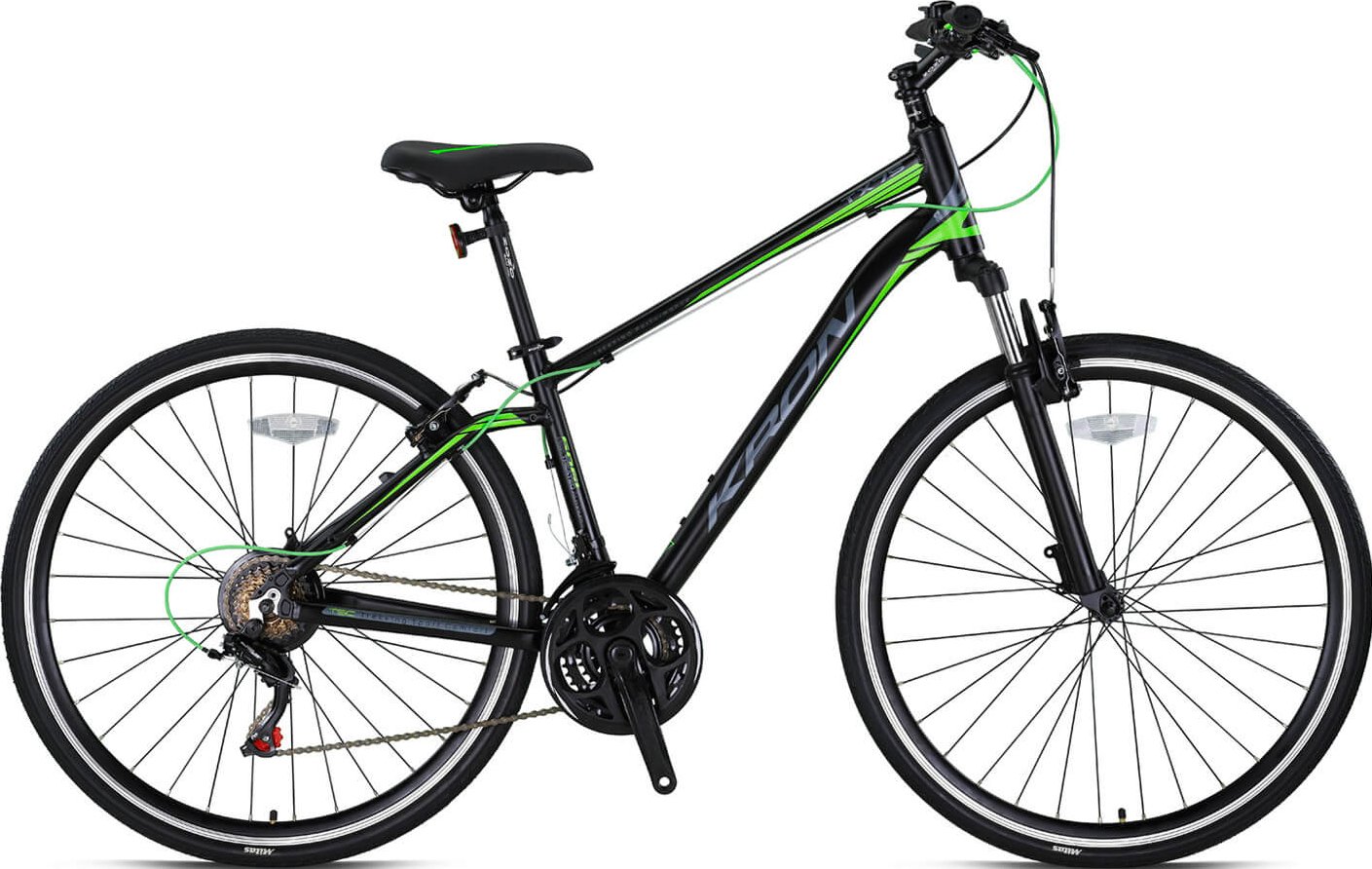 Kron TX75 28 Jant Trekking Bisiklet Mat Siyah-Füme-Yeşil 43 cm
