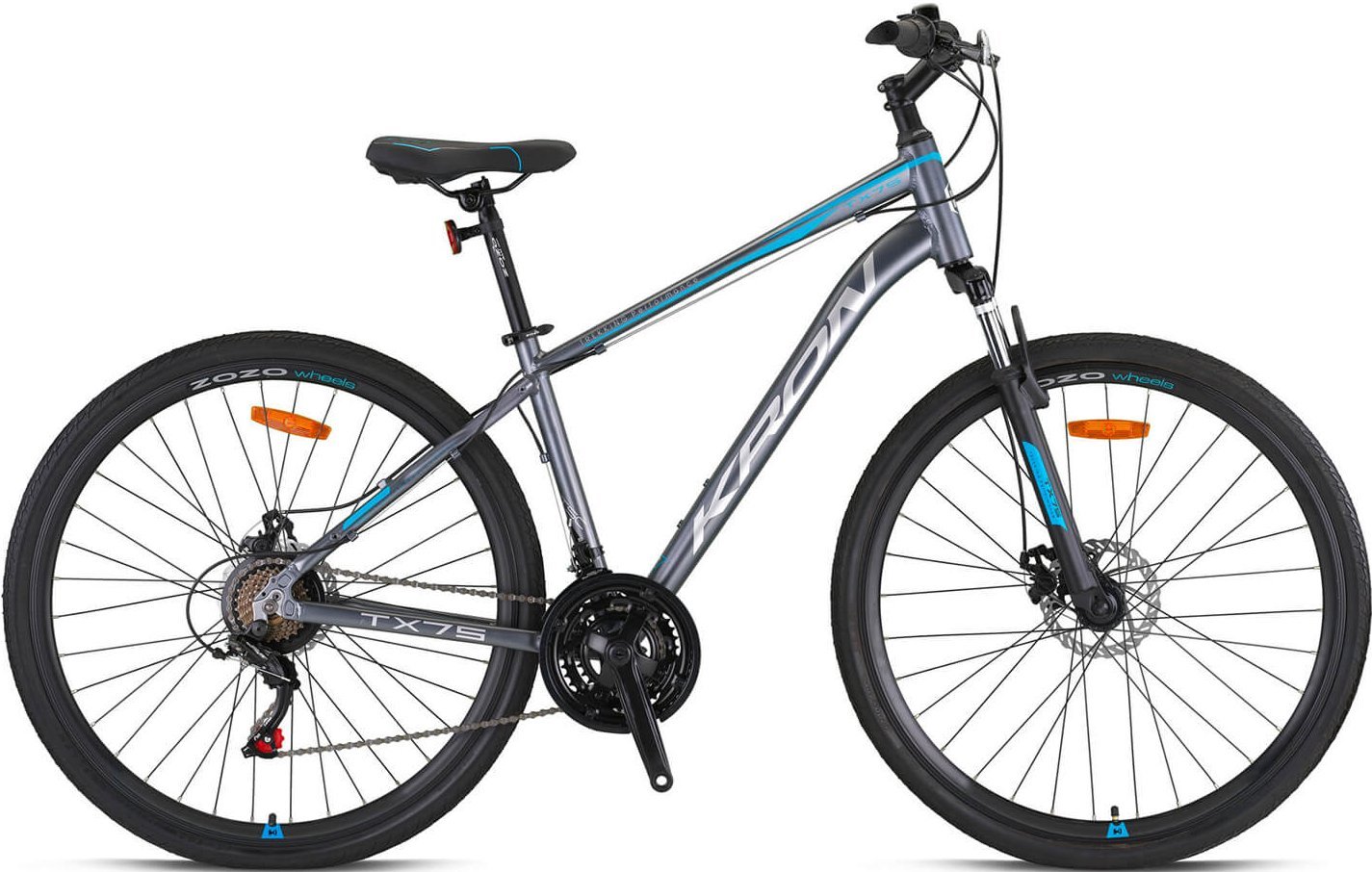 Kron TX75 28 Jant Trekking Bisiklet Mat Gri-Siyah/Mavi 48 cm