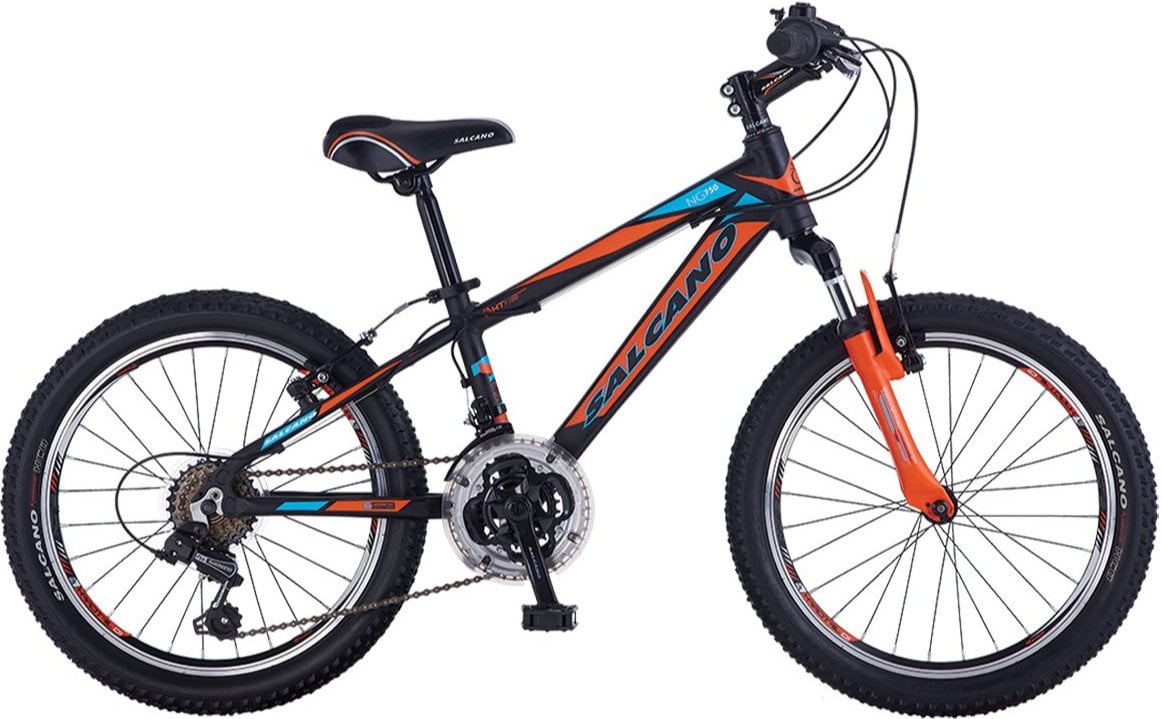 Salcano NG750 20 Jant Erkek Çocuk Bisikleti Mat Siyah-Turuncu/Turkuaz
