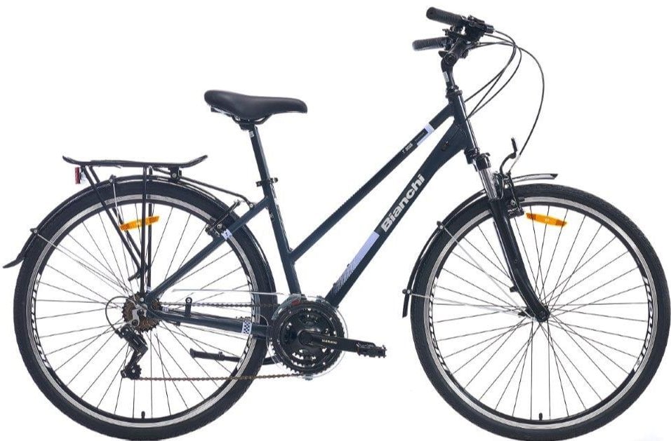 Bianchi T0016-L 21 Vites Kadın Şehir Bisikleti Dark Grey-Celeste 49 cm