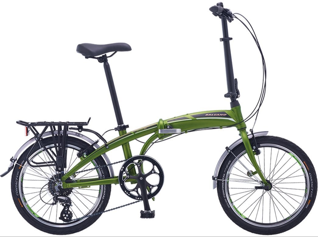 Salcano SLCN400 V Fren 24 Jant Katlanır Bisiklet Mat Yeşil Beyaz Gri