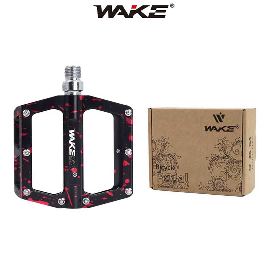 Pedal Wake Alüminyum Rulmanlı Kamuflaj Desenli Siyah-Kırmızı