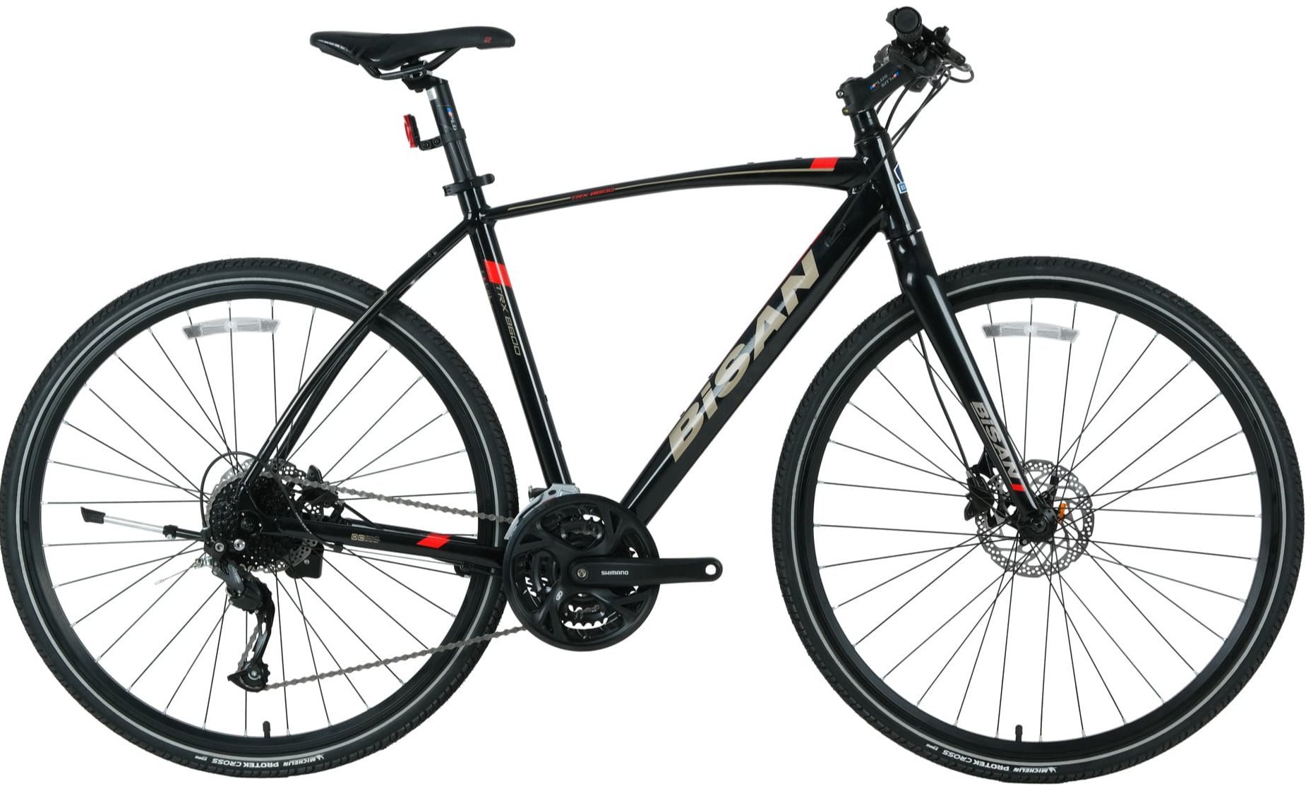 Bisan Trx8600 Deore 28 Jant Şehir Bisikleti Parlak Siyah-Kırmızı 56 cm