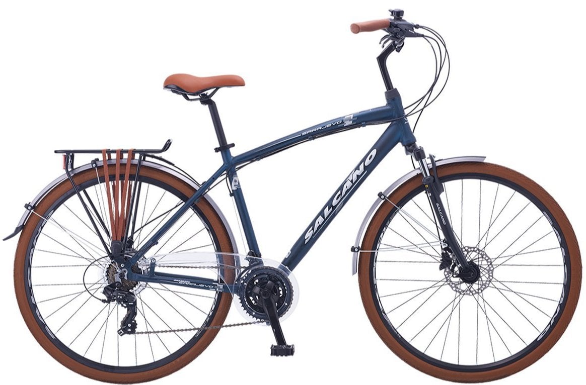 Salcano Sarajevo Hidrolik Disk 28 Jant Şehir Bisikleti Mat Petrol-Beyaz 48 cm