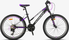 Kron XC 75 Lady 24 Jant Kız Çocuk Bisikleti Mat Siyah-Mor/Gri