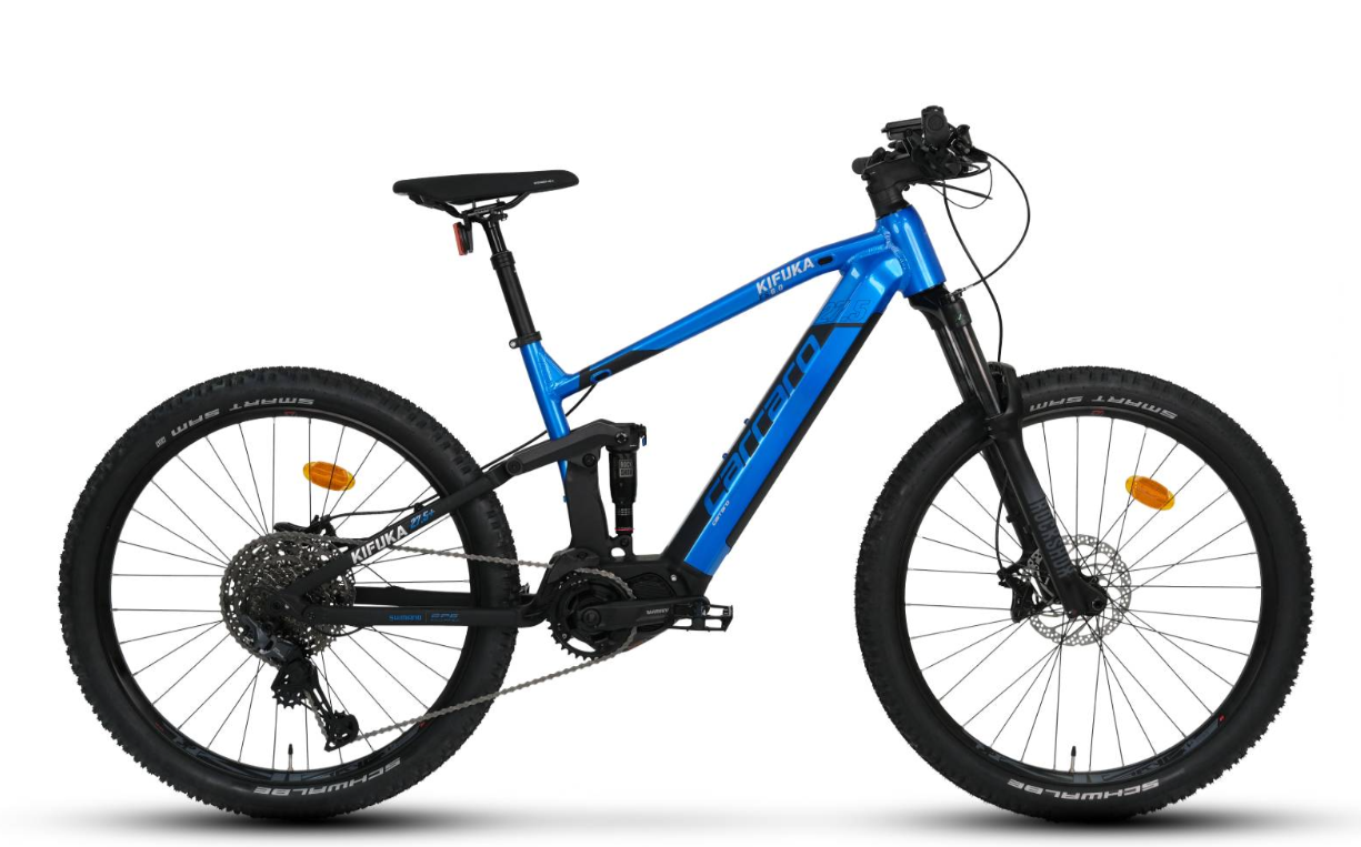 Carraro Kifuka E-FS 6.0 27.5 Jant Elektrikli Dağ Bisikleti Krom Mavi-Mat Siyah 44 cm