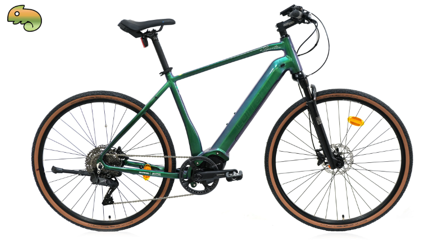 Carraro E-Sportive X Pro 28 Jant Elektrikli Şehir Bisikleti Yeşil Turkuaz Mor-Turuncu-Gümüş  56cm