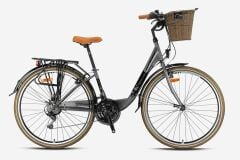 Kron Tetra 3.0 28 Jant Şehir Bisikleti Mat Füme-Neon Sarı 38 cm